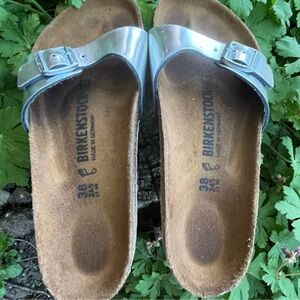 Birkenstock Madrid Sandals in Metallic Silver